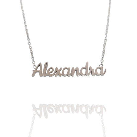 Collar con nombre de Alexandra en Acero Hipoalergénico 316l