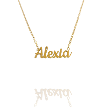 Collar con nombre de Alexia en Acero Hipoalergénico 316l