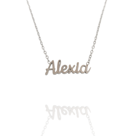 Collar con nombre de Alexia en Acero Hipoalergénico 316l