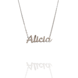 Collar con nombre de Alicia en Acero Hipoalergénico 316l