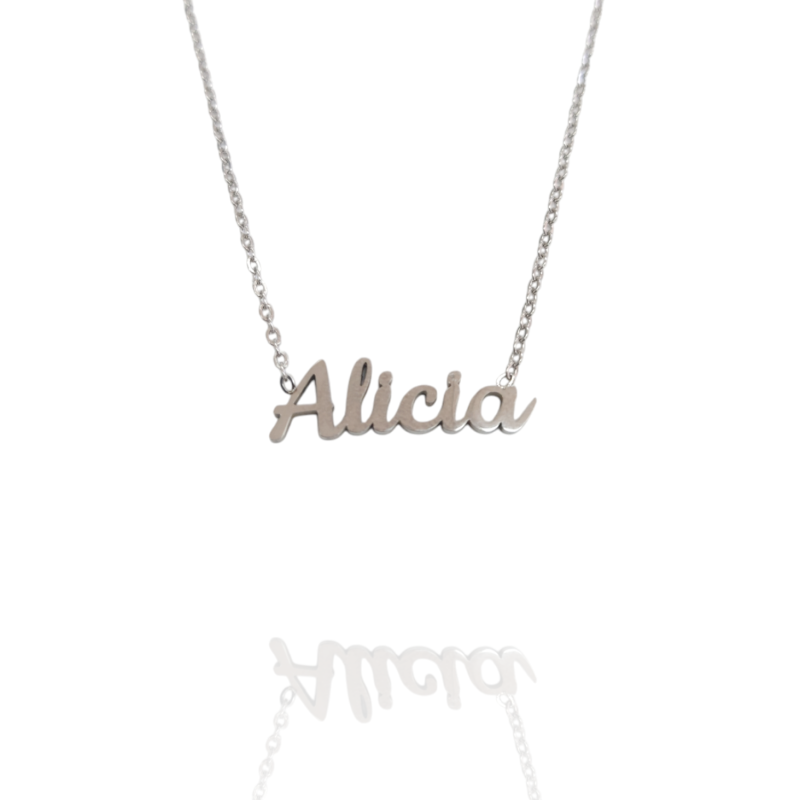 Collar con nombre de Alicia en Acero Hipoalergénico 316l