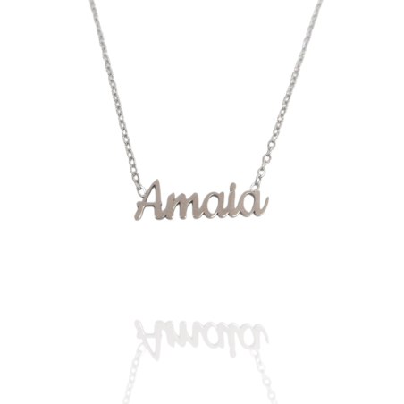 Collar con nombre de Amaia en Acero Hipoalergénico 316l