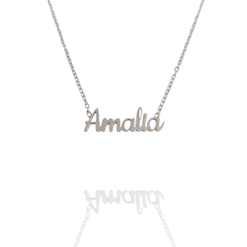 Collar con nombre de Amalia en Acero Hipoalergénico 316l
