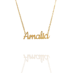 Collar con nombre de Amalia en Acero Hipoalergénico 316l