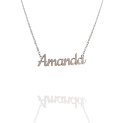 Collar con nombre de Amanda en Acero Hipoalergénico 316l