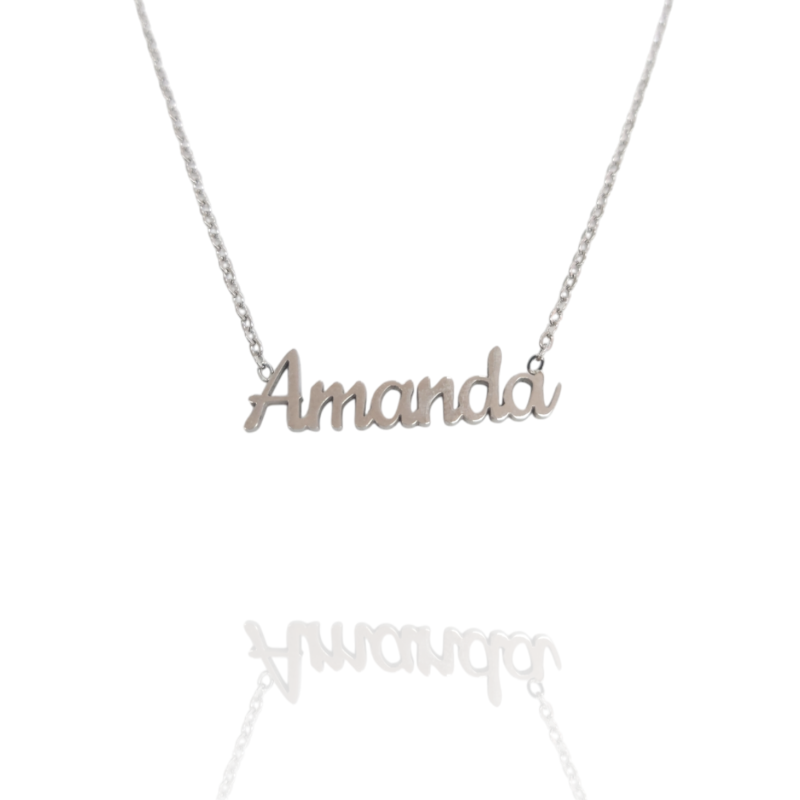 Collar con nombre de Amanda en Acero Hipoalergénico 316l