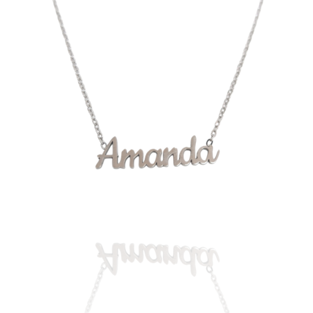 Collar con nombre de Amanda en Acero Hipoalergénico 316l