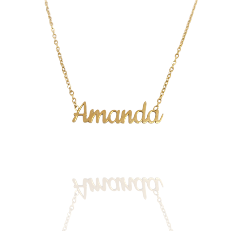 Collar con nombre de Amanda en Acero Hipoalergénico 316l