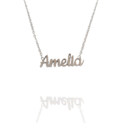 Collar con nombre de Amelia en Acero Hipoalergénico 316l