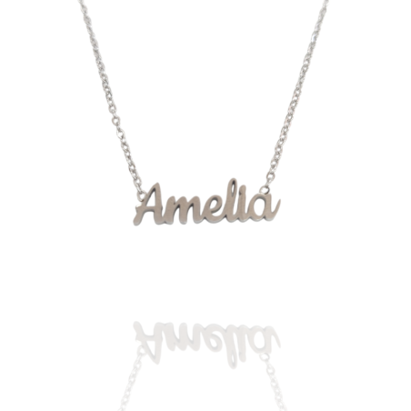 Collar con nombre de Amelia en Acero Hipoalergénico 316l
