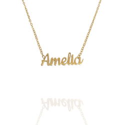Collar con nombre de Amelia en Acero Hipoalergénico 316l