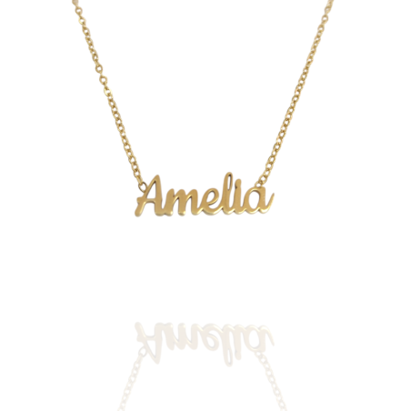 Collar con nombre de Amelia en Acero Hipoalergénico 316l