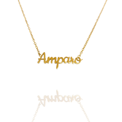 Collar con nombre de Amparo en Acero Hipoalergénico 316l