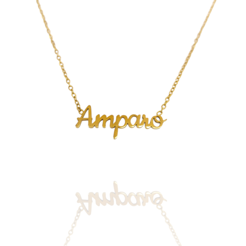 Collar con nombre de Amparo en Acero Hipoalergénico 316l