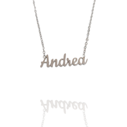 Collar con nombre de Andrea en Acero Hipoalergénico 316l