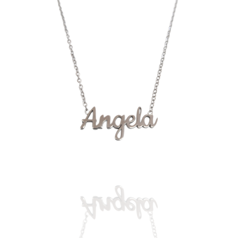 Collar con nombre de Ángela en Acero Hipoalergénico 316l