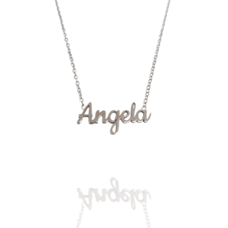 Collar con nombre de Ángela en Acero Hipoalergénico 316l