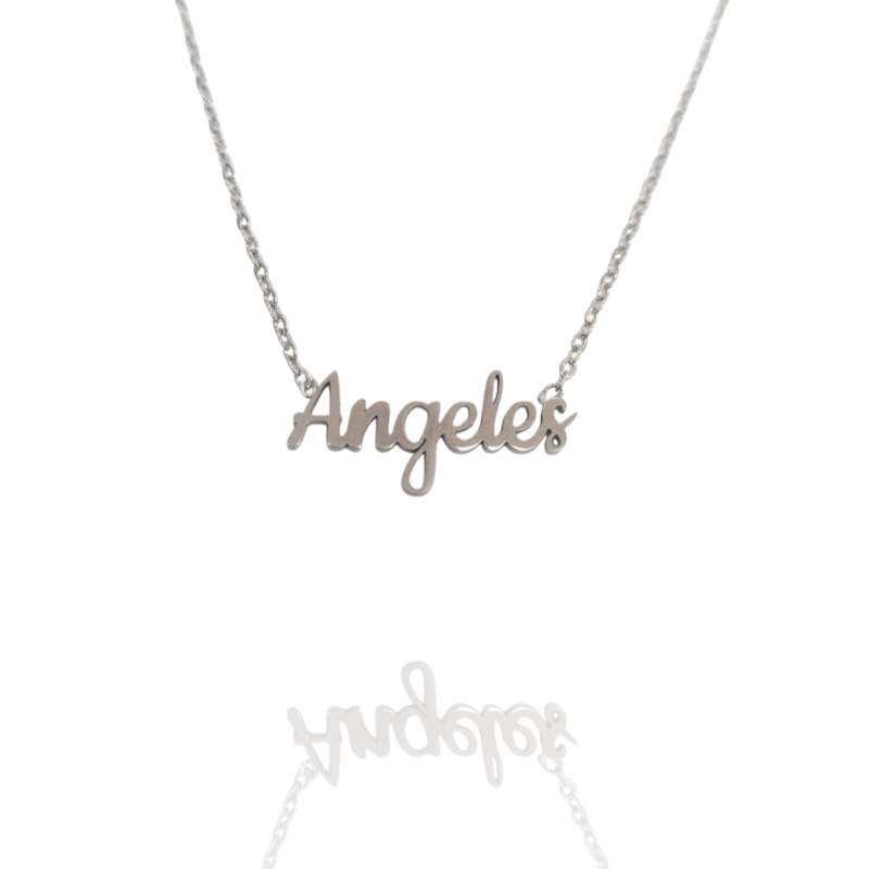 Collar con nombre de Ángeles en Acero Hipoalergénico 316l