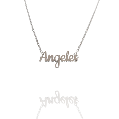 Collar con nombre de Ángeles en Acero Hipoalergénico 316l