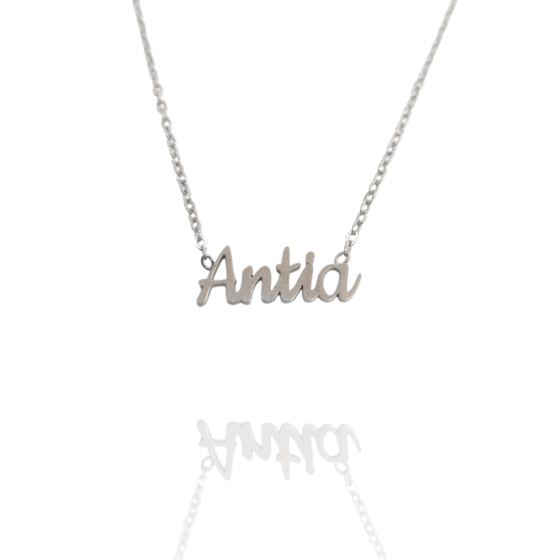 Collar con nombre de Antia en Acero Hipoalergénico 316l