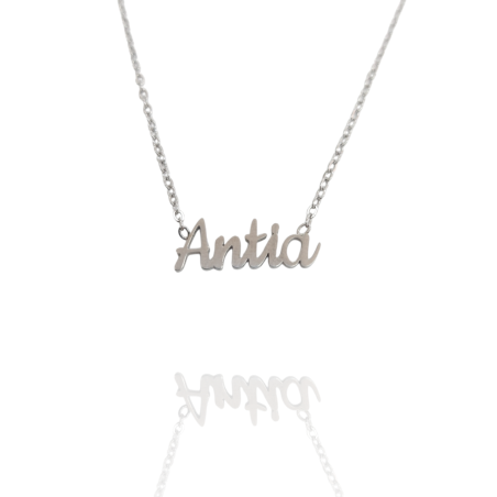 Collar con nombre de Antia en Acero Hipoalergénico 316l