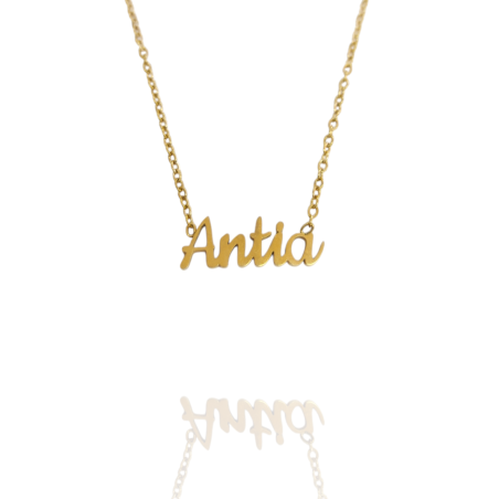 Collar con nombre de Antia en Acero Hipoalergénico 316l