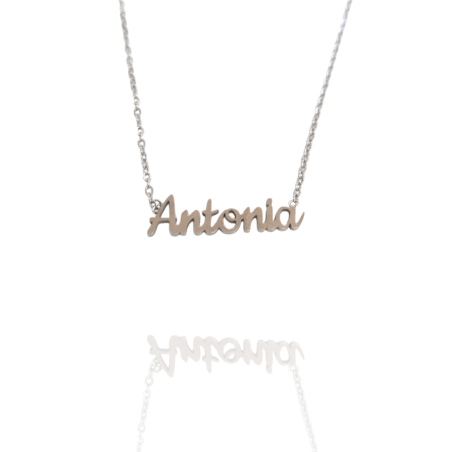 Collar con nombre de Antonia en Acero Hipoalergénico 316l