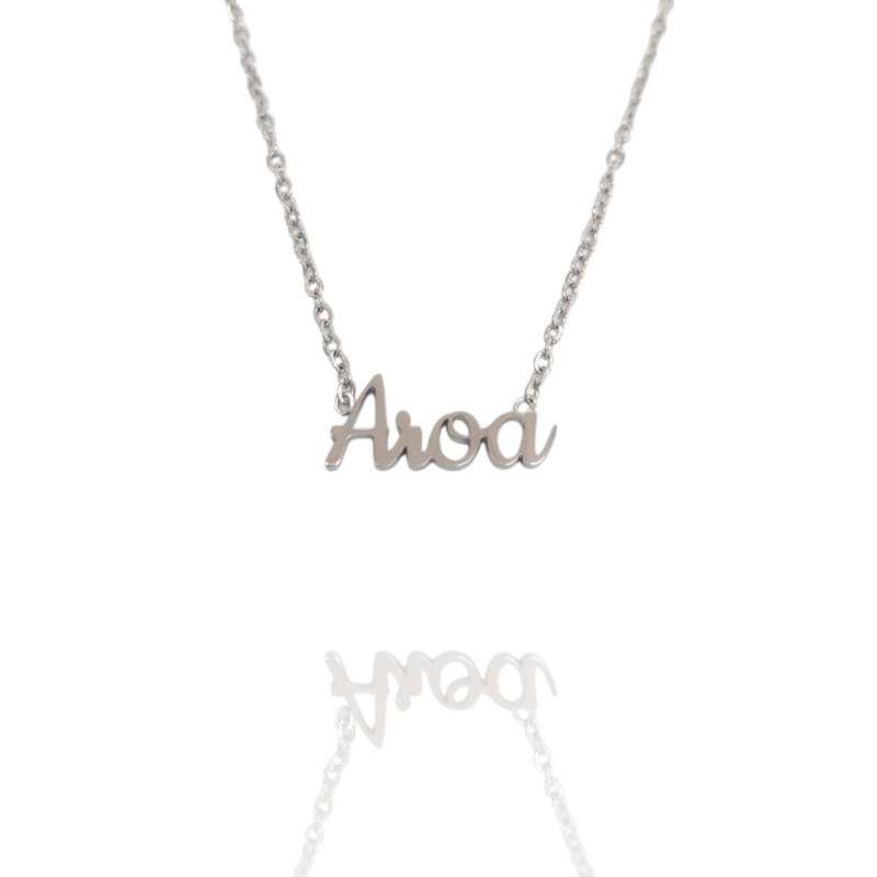 Collar con nombre de Aroa en Acero Hipoalergénico 316l