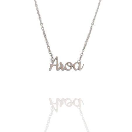 Collar con nombre de Aroa en Acero Hipoalergénico 316l