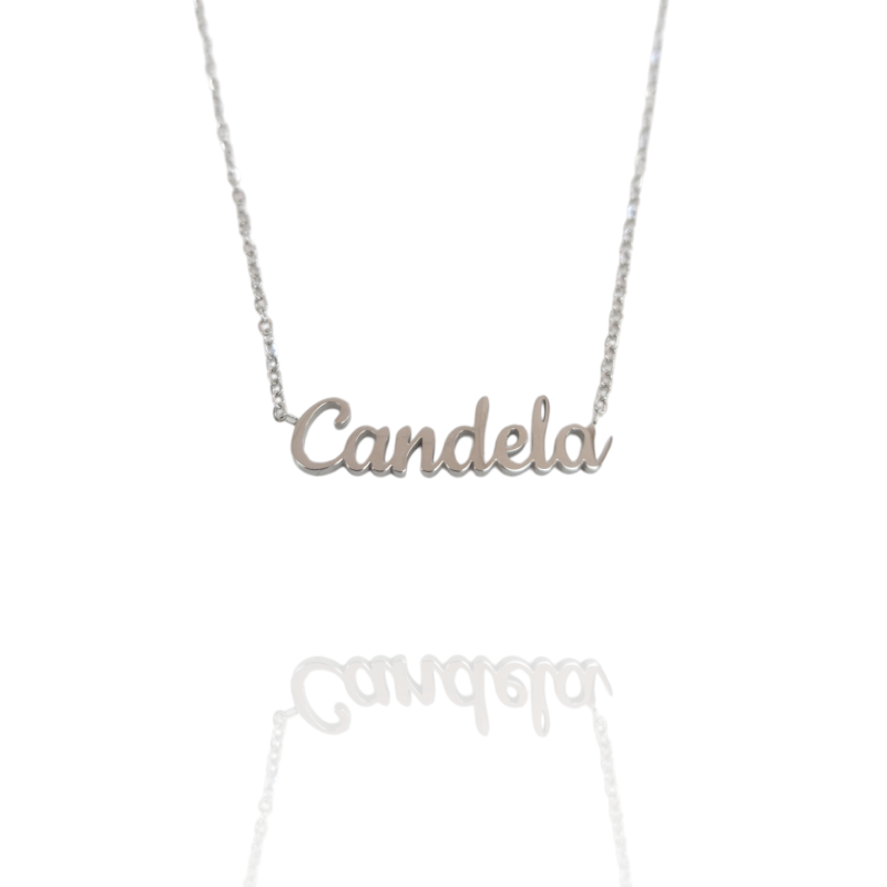Collar con nombre de Candela en Acero Hipoalergénico 316l