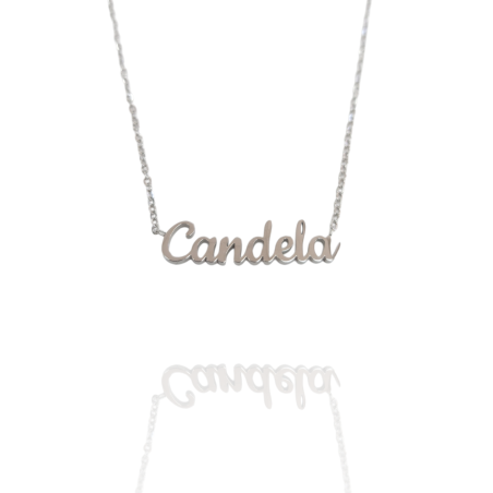Collar con nombre de Candela en Acero Hipoalergénico 316l