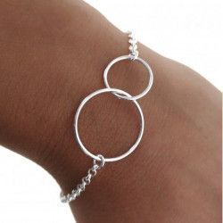 Pulsera Amuleto Karma Doble en Plata de Ley 925mls