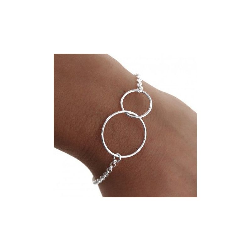 Pulsera Amuleto Karma Doble en Plata de Ley 925mls