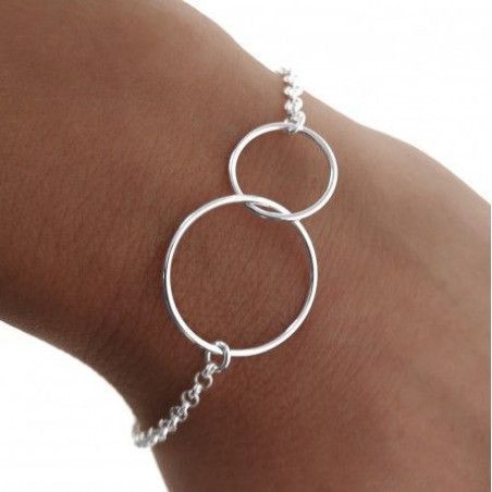 Pulsera Amuleto Karma Doble en Plata de Ley 925mls