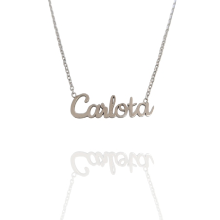 Collar con nombre de Carlota  en Acero Hipoalergénico 316l