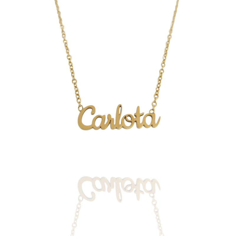 Collar con nombre de Carlota en Acero Hipoalergénico 316l