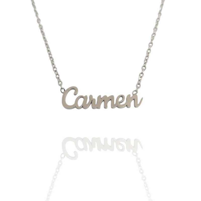 Collar con nombre de Carmen en Acero Hipoalergénico 316l