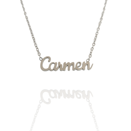 Collar con nombre de Carmen en Acero Hipoalergénico 316l