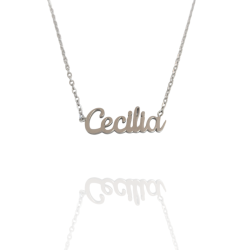 Collar con nombre de Cecilia en Acero Hipoalergénico 316l