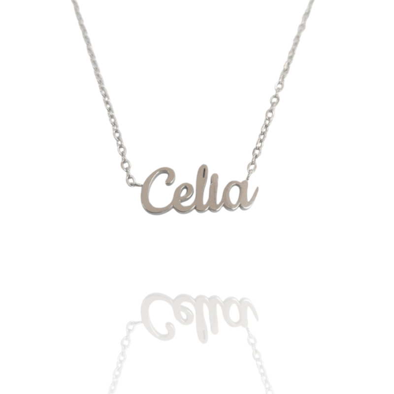 Collar con nombre de Celia en Acero Hipoalergénico 316l