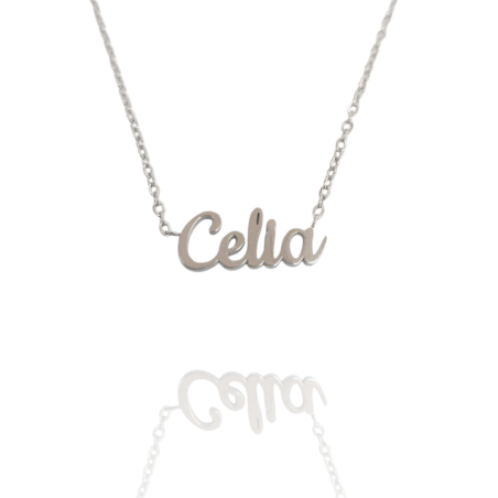 Collar con nombre de Celia en Acero Hipoalergénico 316l