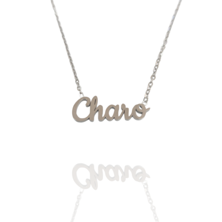 Collar con nombre de Charo en Acero Hipoalergénico 316l
