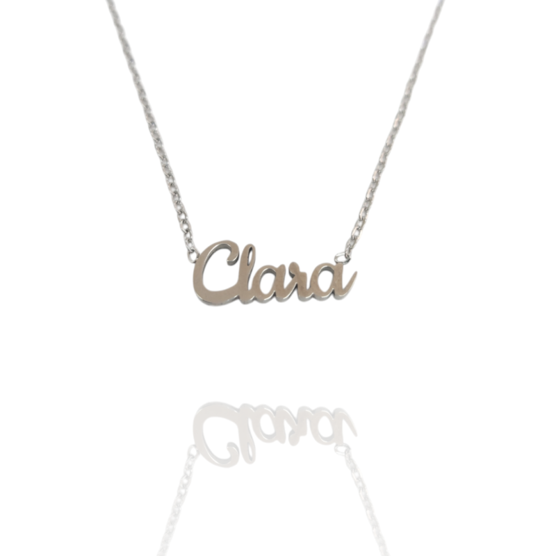 Collar con nombre de Clara en Acero Hipoalergénico 316l