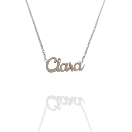 Collar con nombre de Clara en Acero Hipoalergénico 316l