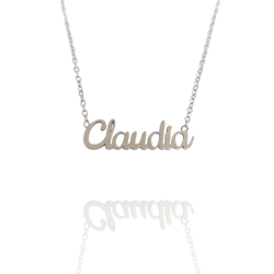 Collar con nombre de Claudia en Acero Hipoalergénico 316l