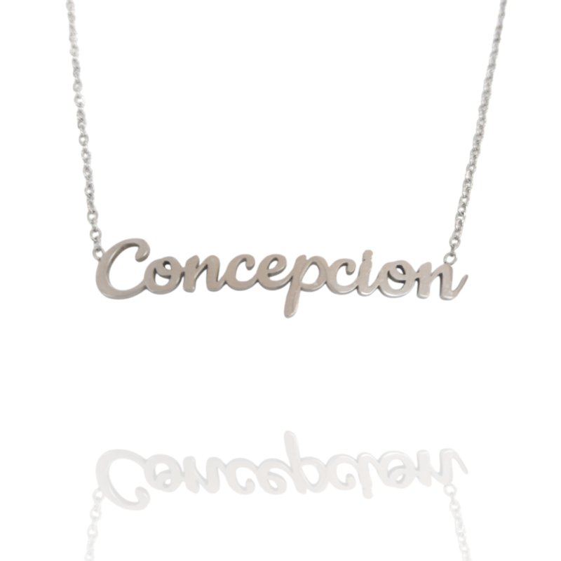 Collar con nombre de Concepción en Acero Hipoalergénico 316l