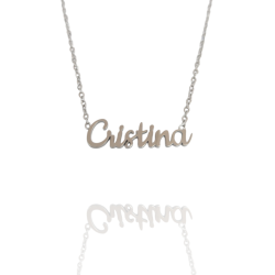Collar con nombre de Cristina en Acero Hipoalergénico 316l