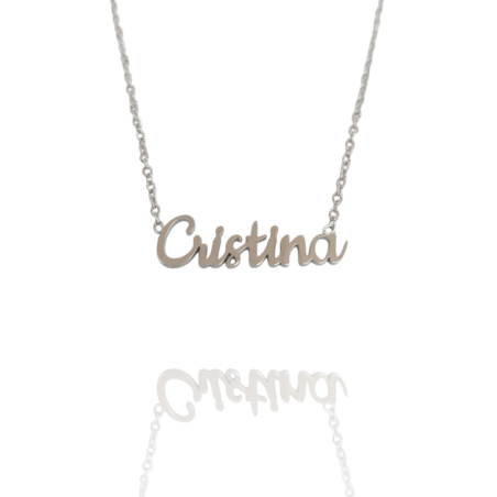 Collar con nombre de Cristina en Acero Hipoalergénico 316l