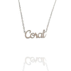 Collar con nombre de Coral en Acero Hipoalergénico 316l