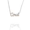 Collar con nombre de Coral en Acero Hipoalergénico 316l
